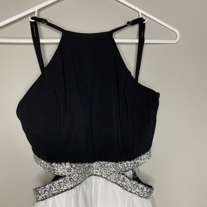 black and white homecoming dress